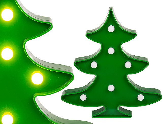 Hesje Hinder mozaïek Kunststof kerstboom 22 cm hoog met LED verlichting