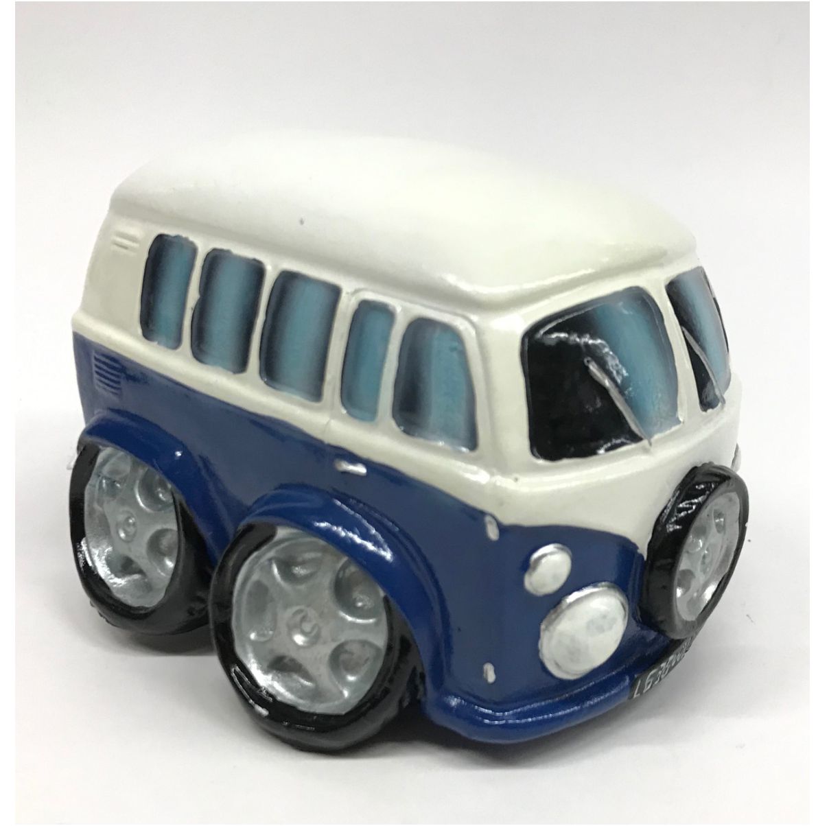 Waarneembaar nabootsen Pessimistisch Spaarpot auto type volkswagen busje in blauw en wit