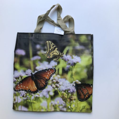 Nylon boodschappentas vlinders op bloemen