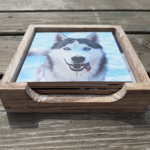 Onderzetters Siberische Husky's set 6 stuks