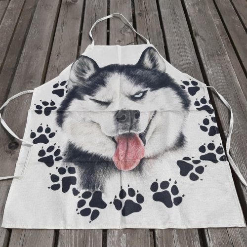 Keuken schort knipogende Siberische Husky