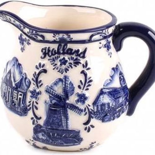 Melkkan keramiek embossed Holland - delftsblauw