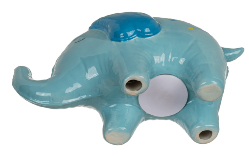 Spaarpot olifant blauw met stippen